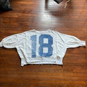 We The Free White and Blue Sweatshirt